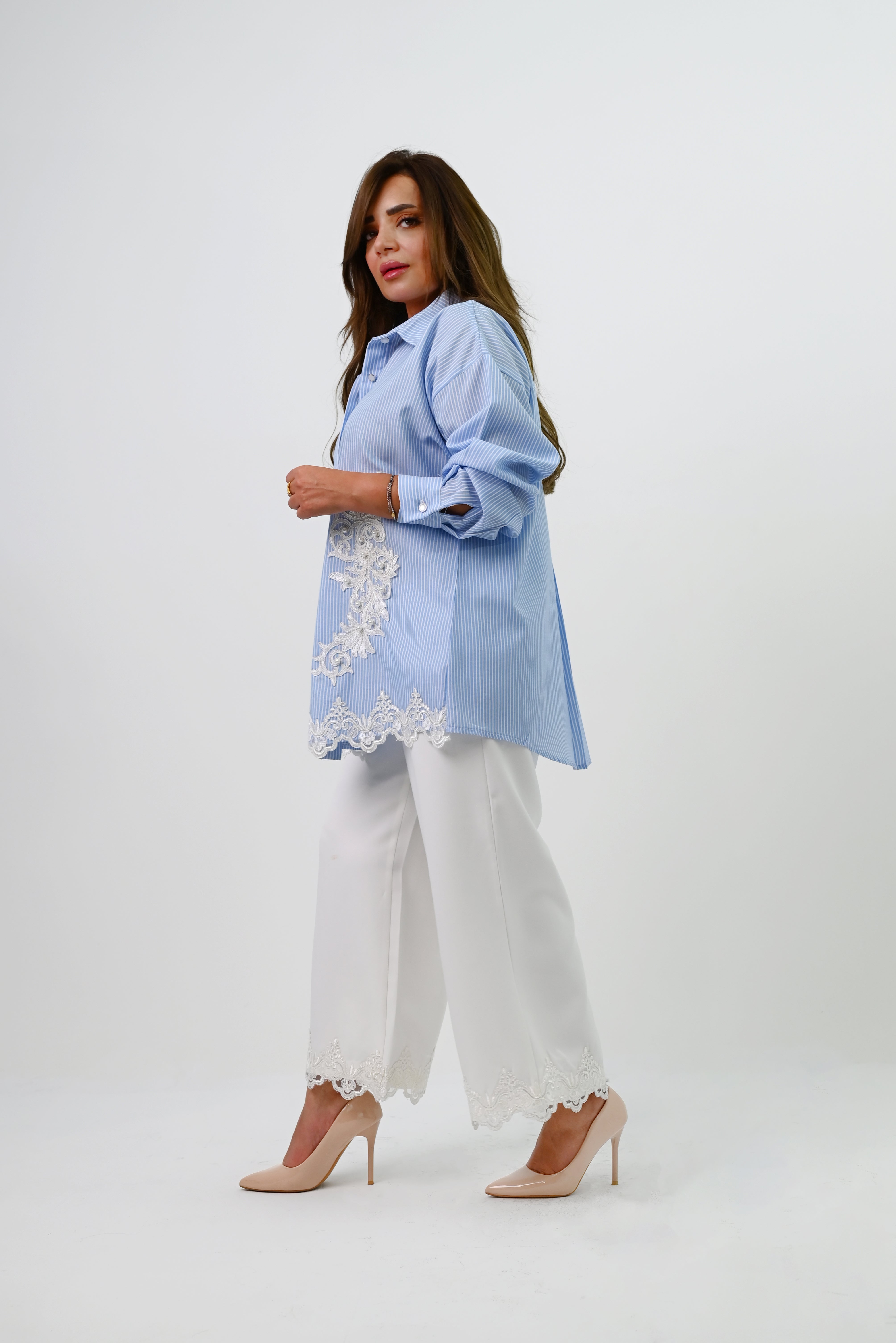 Blue & White Striped Set