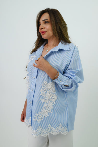 Blue & White Striped Shirt