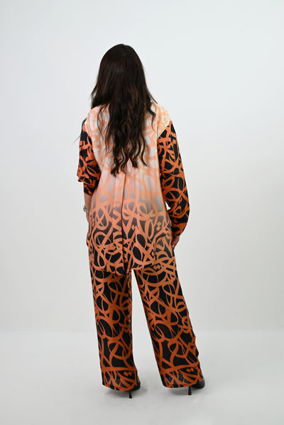 Orange & Black Silk Set