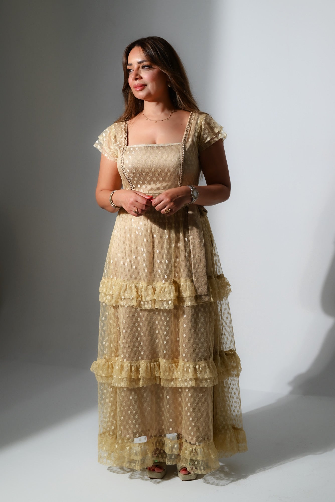 Beige Tulle Dress