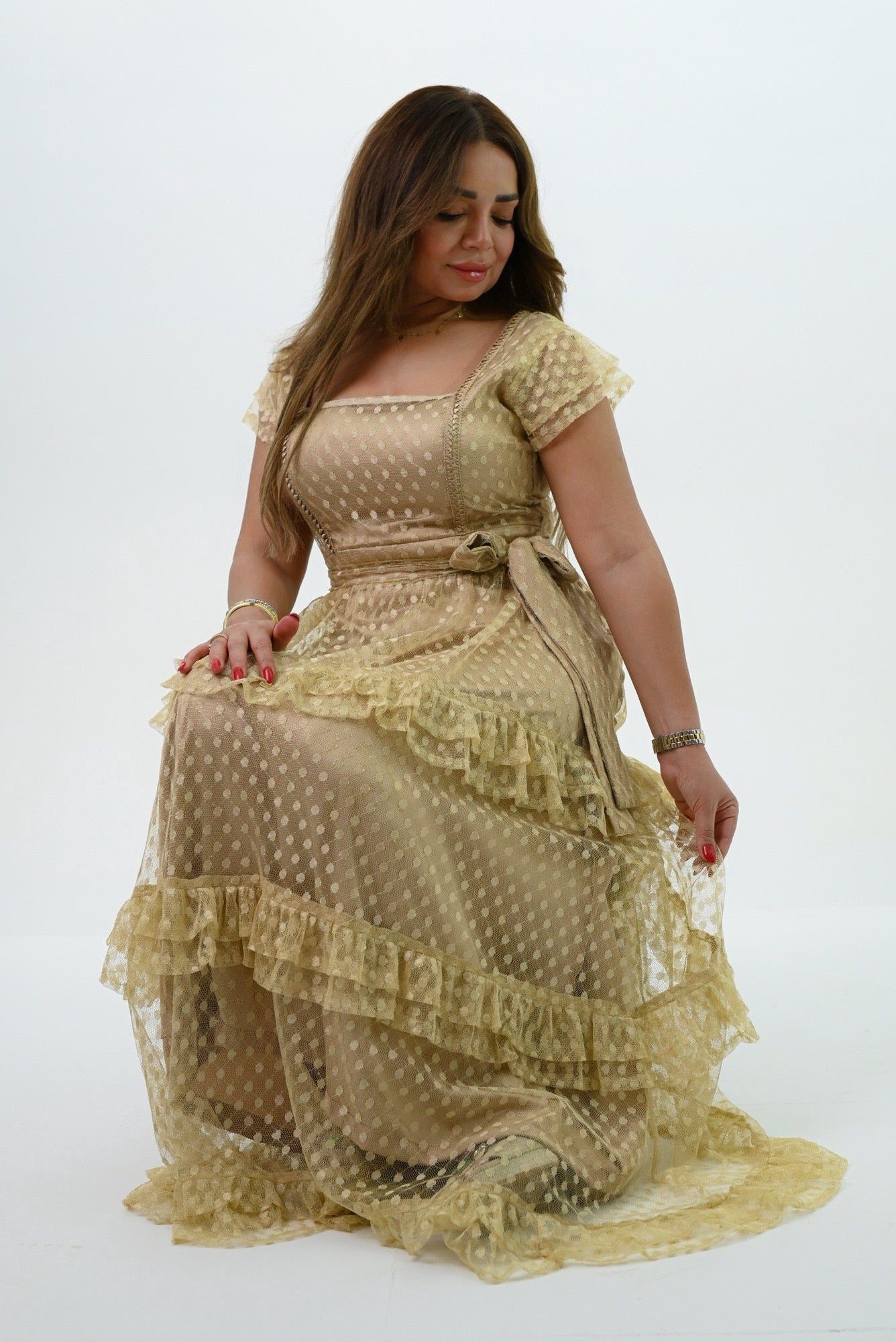 Beige Tulle Dress