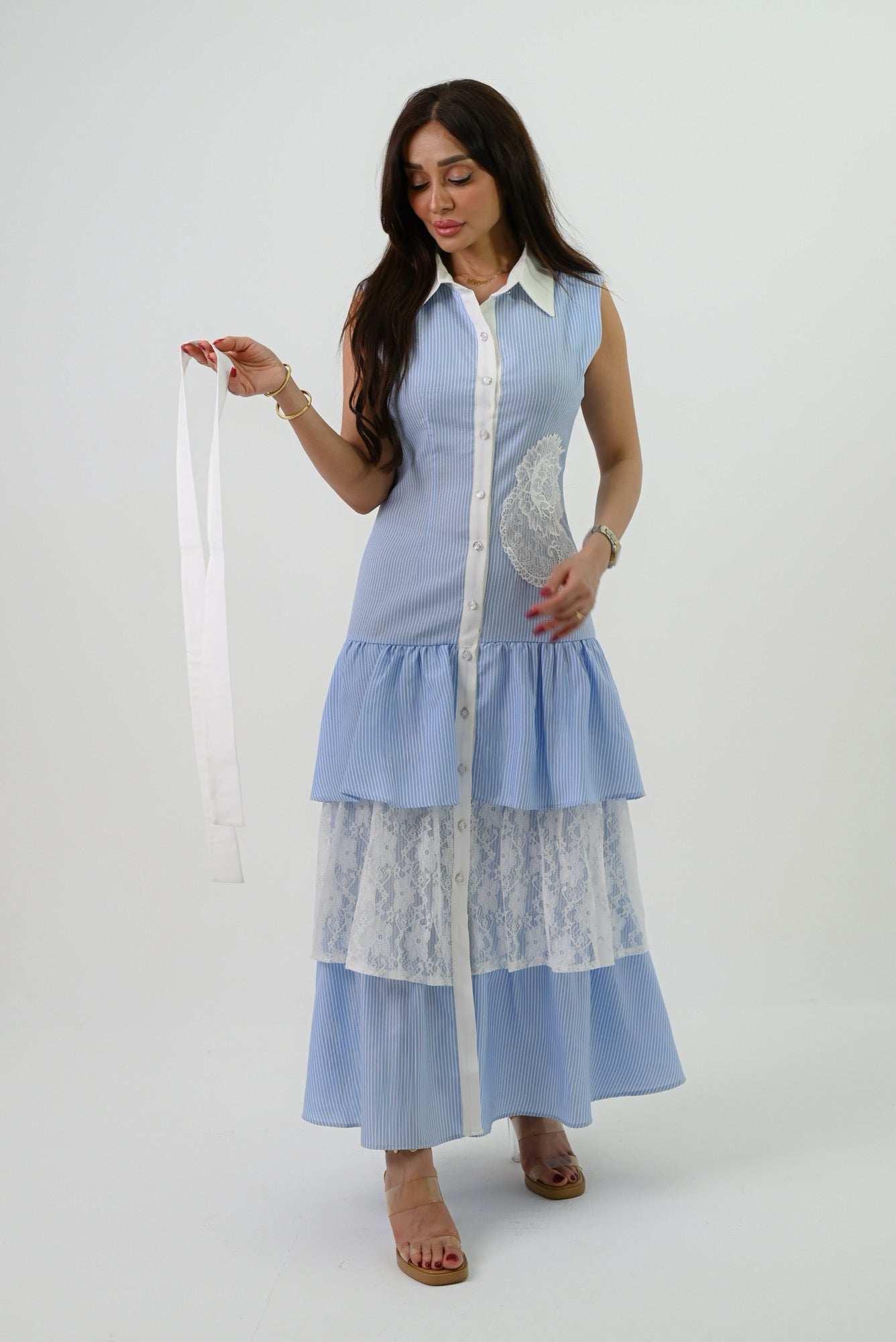 Spaniol Blue & White Dress