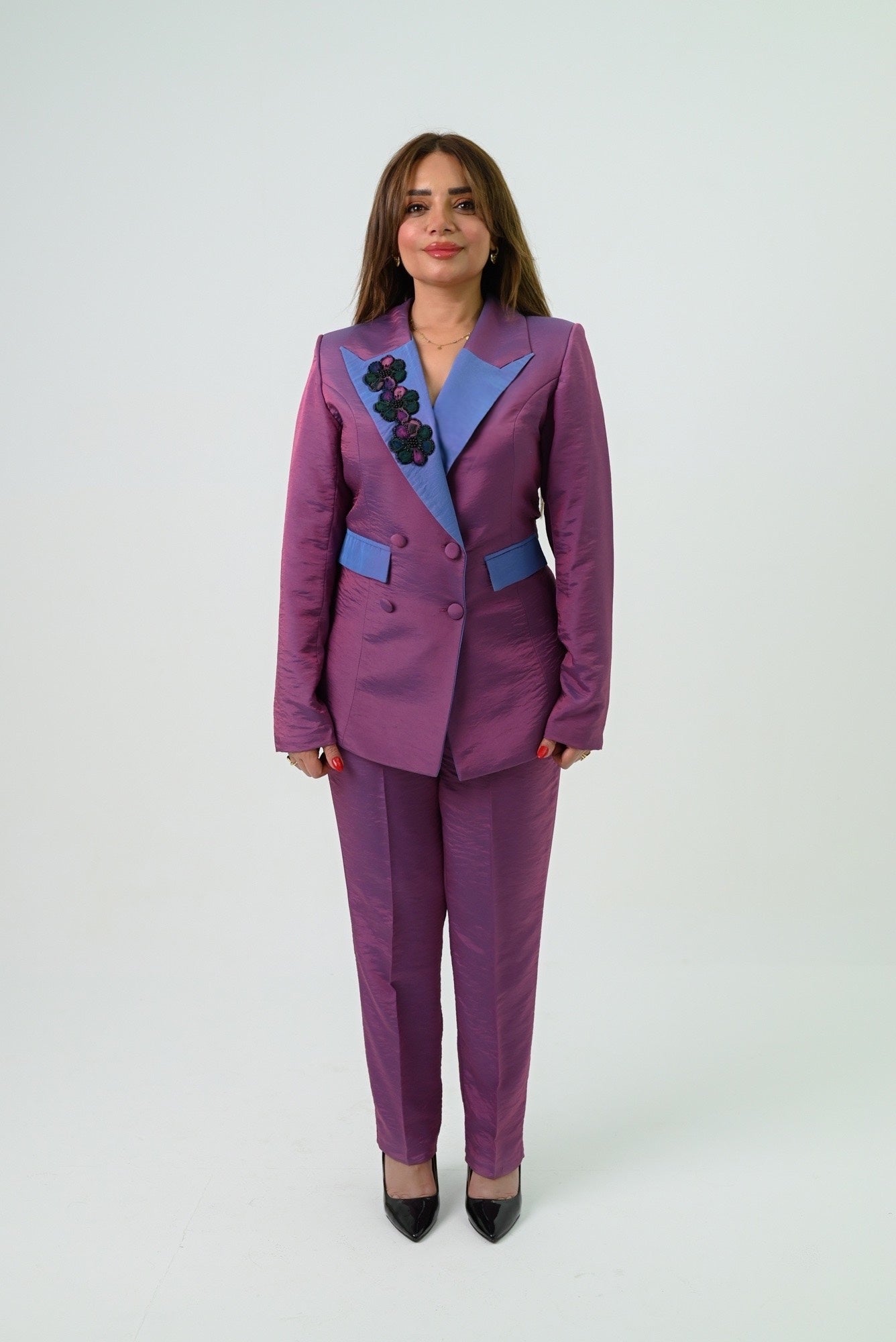 Purple Taffeta Suit
