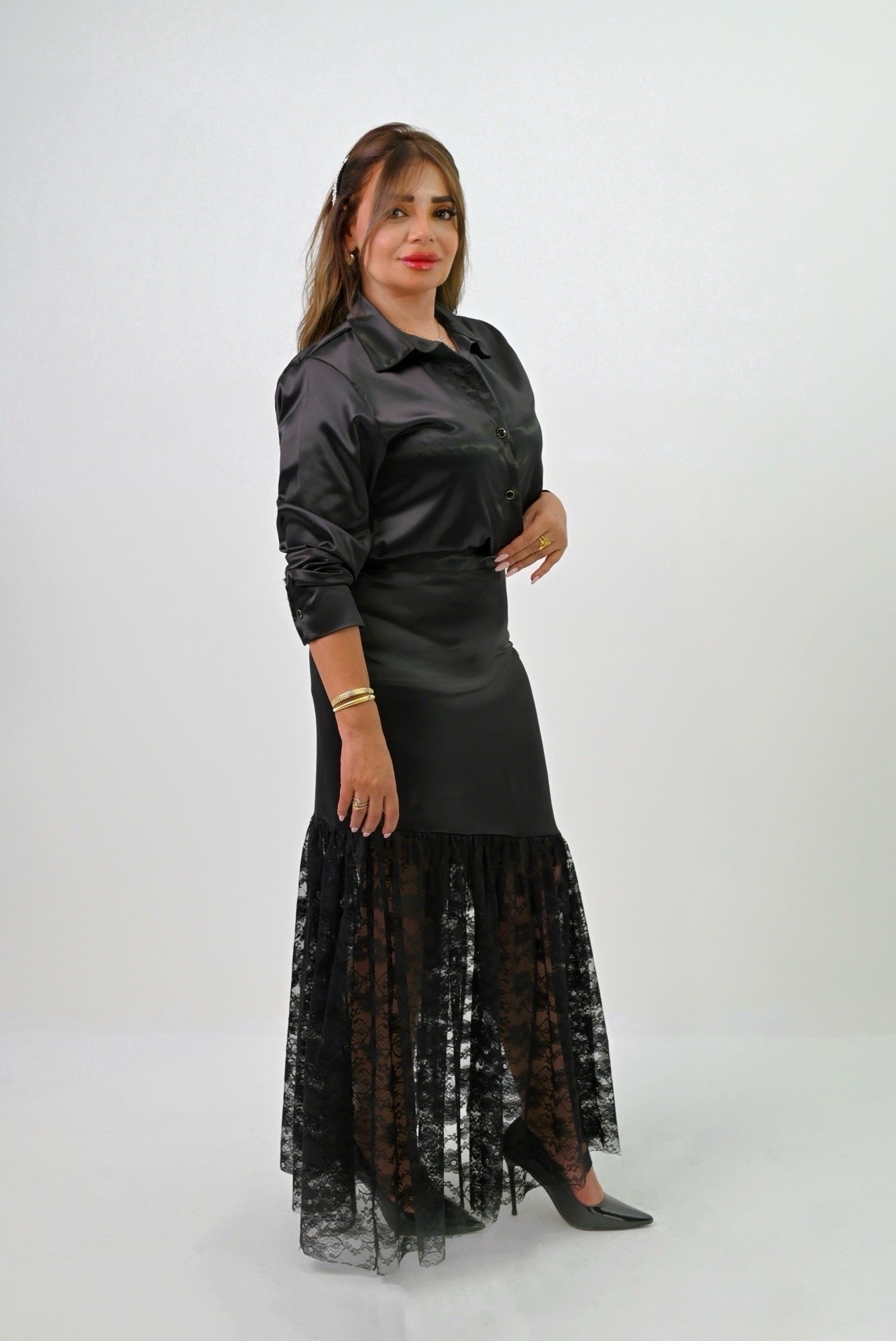 Black Satin Set