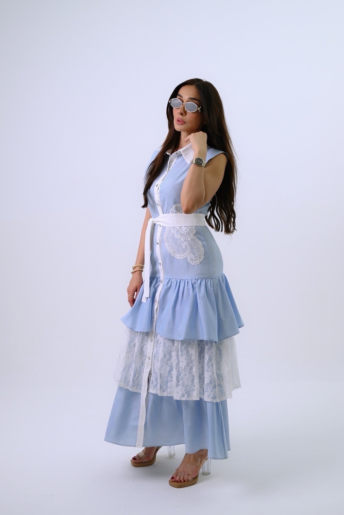 Spaniol Blue & White Dress