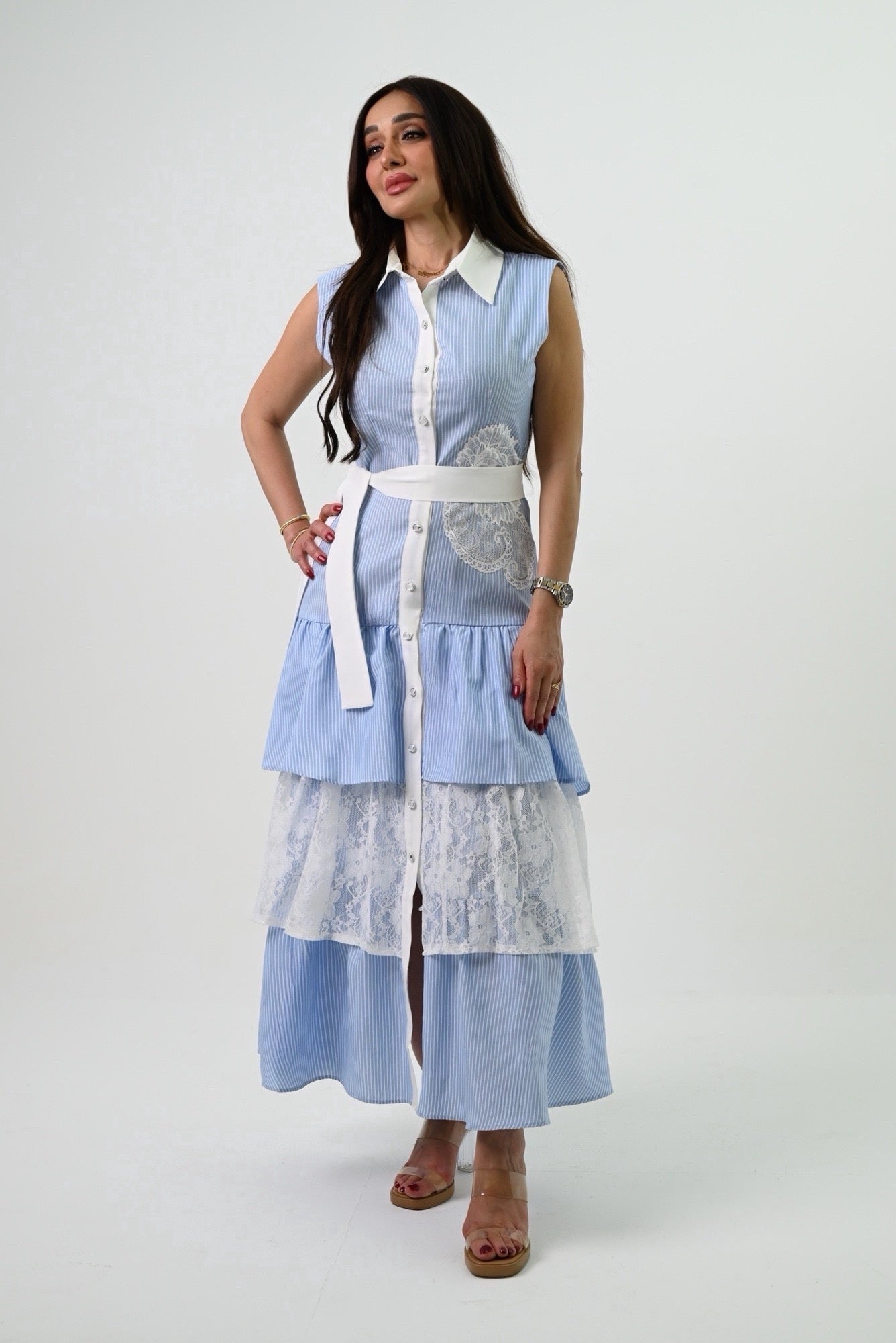 Spaniol Blue & White Dress