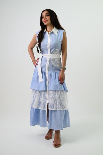 Spaniol Blue & White Dress