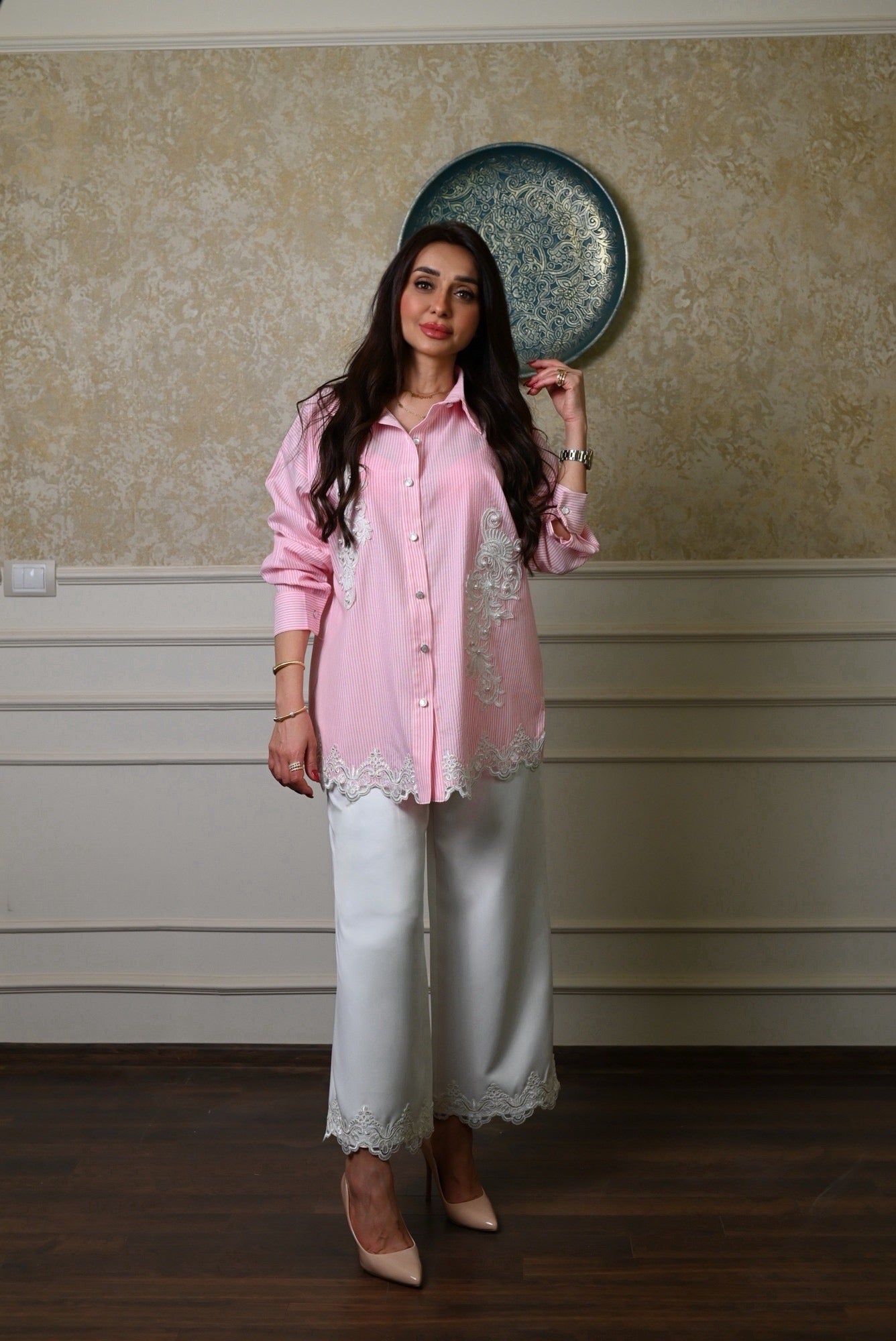 Pink & White Striped Set