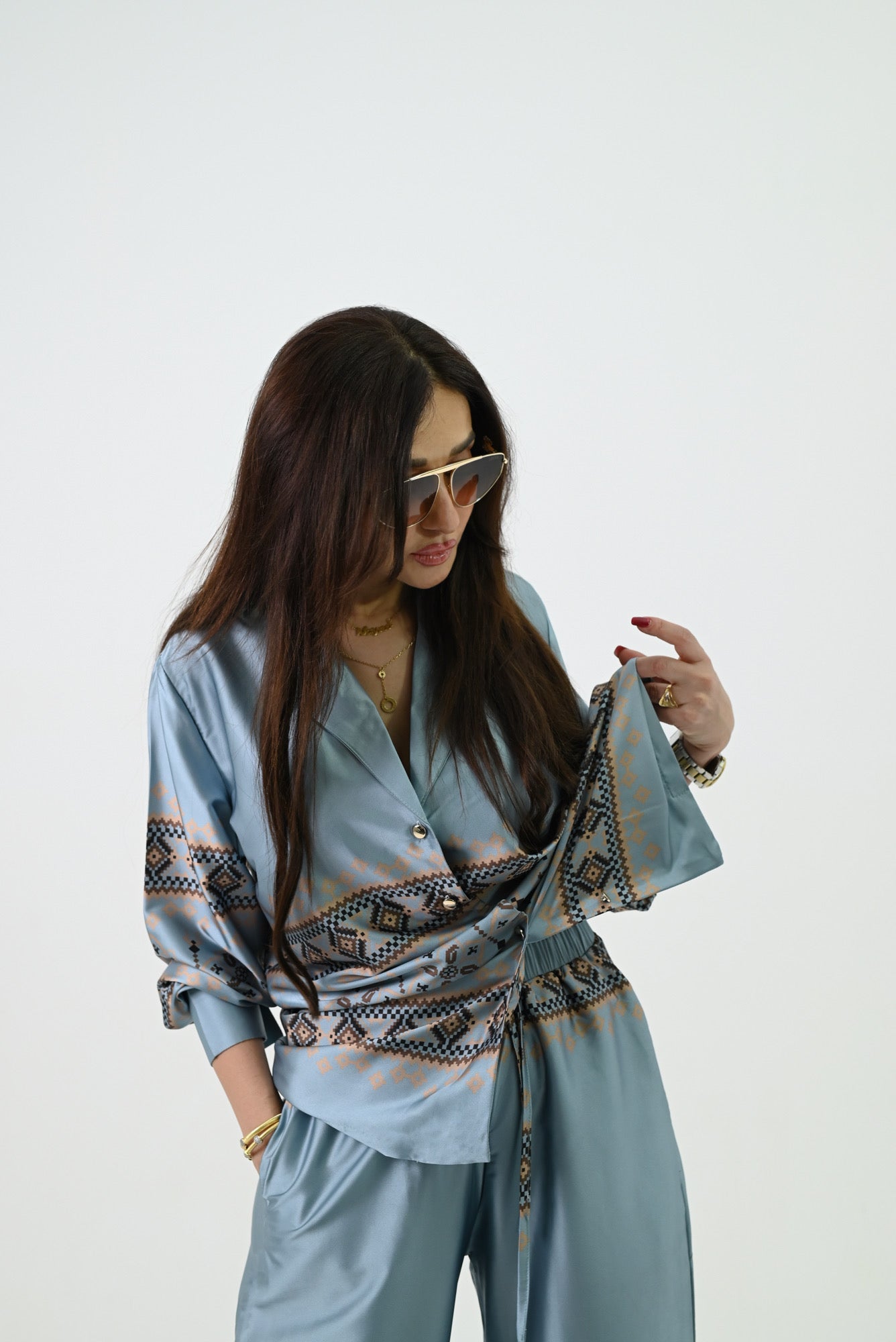 Blue Silk Set