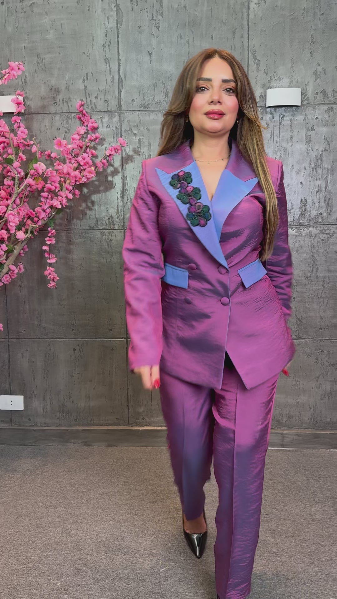 Purple Taffeta Suit